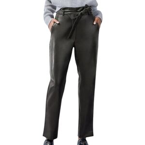 Babaton Vegan Leather High Waisted Belted Pants Size 0